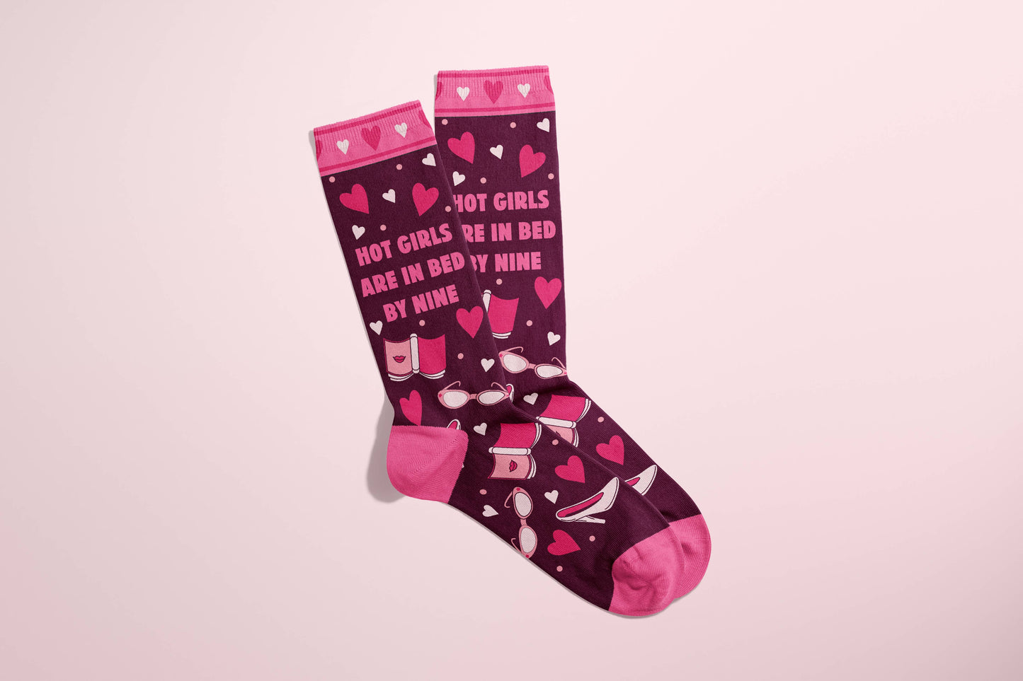 "Hot Girls Are In Bed By 9" Socks