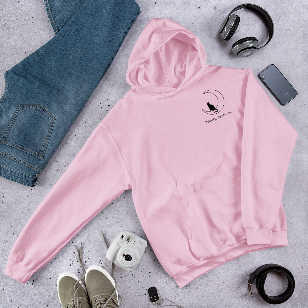 Pretty in Pink- Black Cat Hoodie