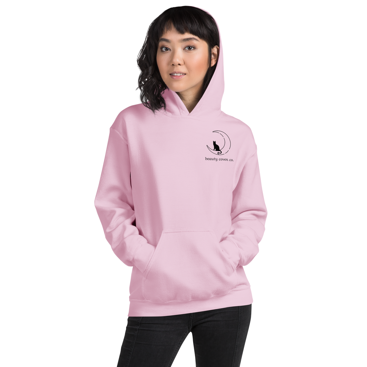 Pretty in Pink- Black Cat Hoodie