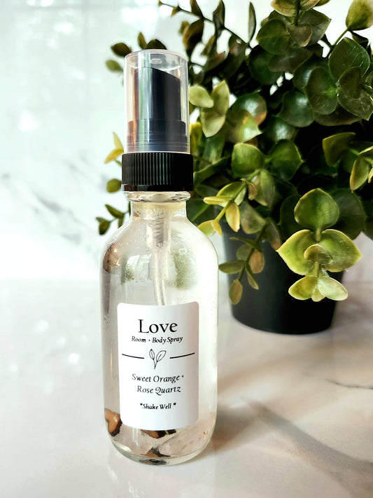 Love: Sweet Orange + Rose Quartz Room + Body Spray